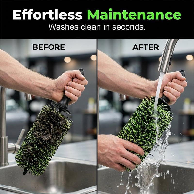 Wheel Brush for Deep Cleaning – Reaches Wheel Barrels and Brake Calipers