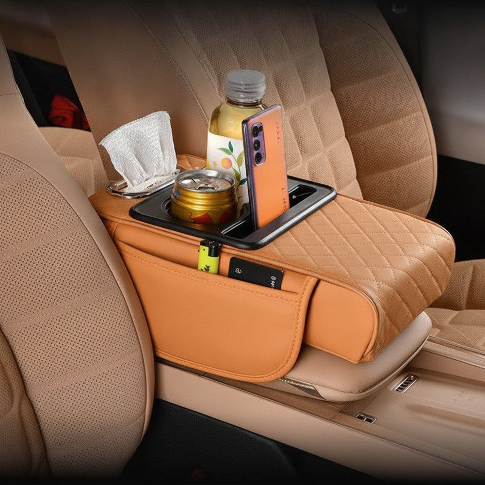 Centre Console Organiser with Cup Holders – 5-in-1 Armrest Cover
